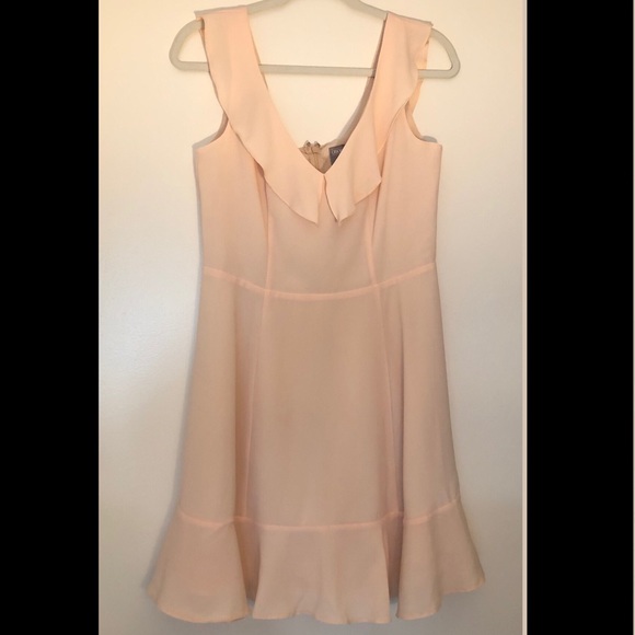 ASOS blush chiffon ruffle dress with v neckline - Picture 2 of 3